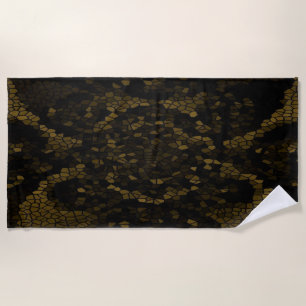 Olive Stained Glass Butterfly Beach Towel