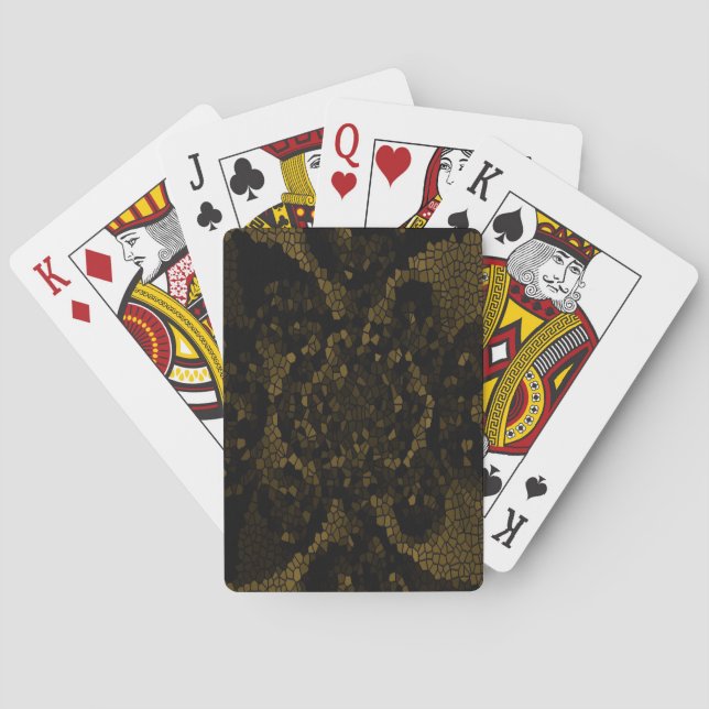 Olive Stained Glass Butterfly Playing Cards (Back)