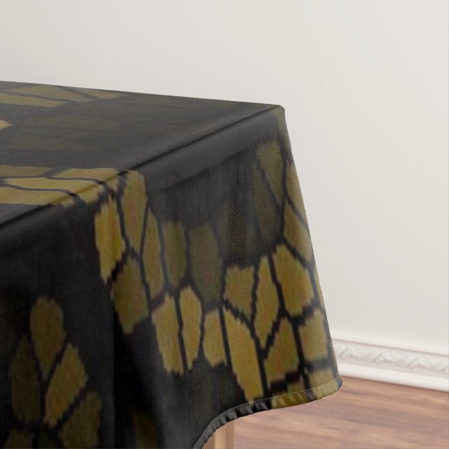 Olive Stained Glass Butterfly Tablecloth (In Situ)