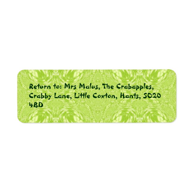 Olive Swirl Return Address Label (Front)
