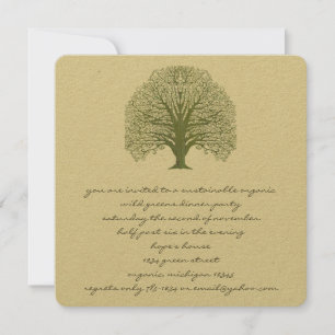 Olive Swirl Tree Invitation