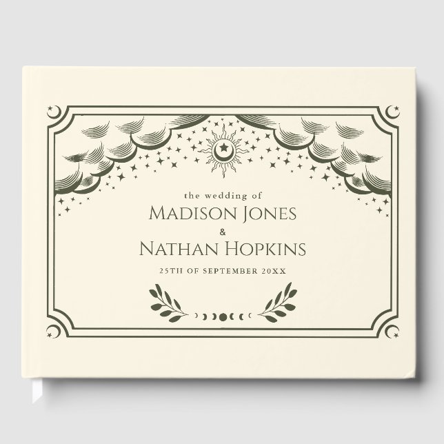 Olive Tarot Card Wedding Guest Book (Front)