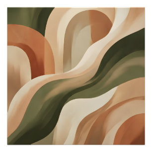Olive Terracotta Abstract Gallery Art Photo Print