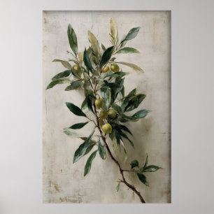 Olive Tree Branch Print, Spring Landscape Digital Poster