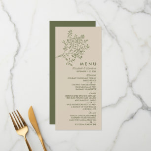 Olive Tree Branch, Rustic & Minimalistic Wedding Menu