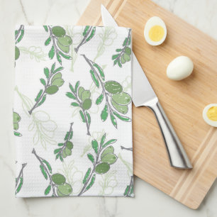 olive tree branches  tea towel