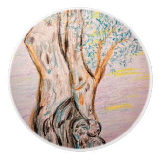 Olive Tree Ceramic Knob