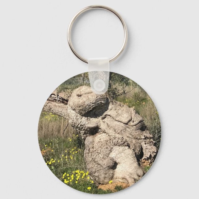 Olive Tree in Yoga Position  Key Ring (Front)