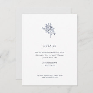 Olive Tree Minimalist Wedding Details   Blue Enclosure Card