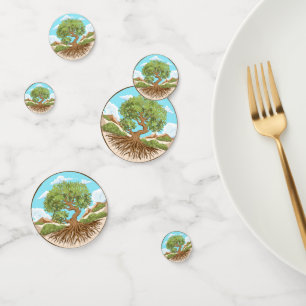 Olive tree Peace symbol in a free Palestine Land Confetti