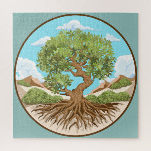 Olive tree Peace symbol in a free Palestine Land Jigsaw Puzzle