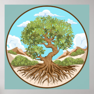 Olive tree Peace symbol in a free Palestine Land Poster