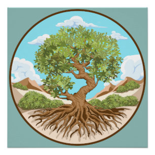Olive tree Peace symbol in a free Palestine Land Poster