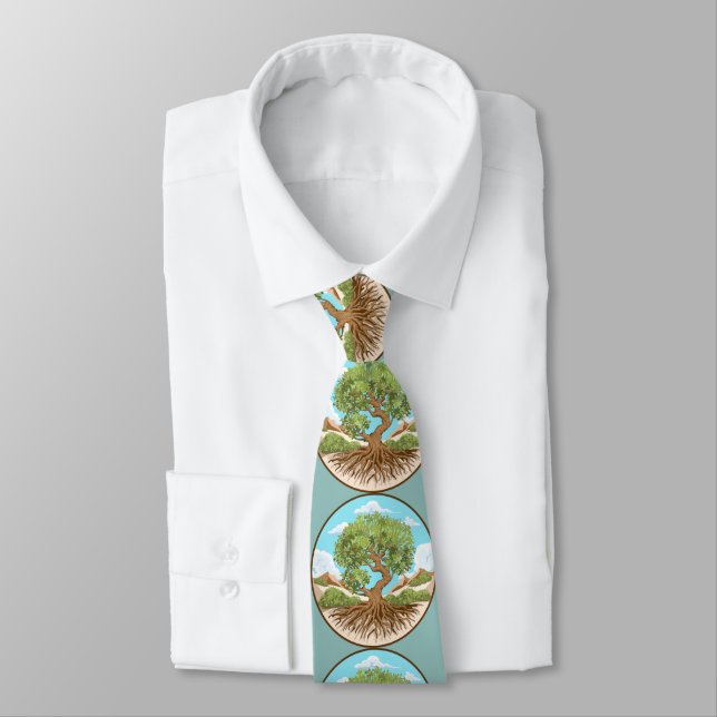 Olive tree Peace symbol in a free Palestine Land Tie (Tied)
