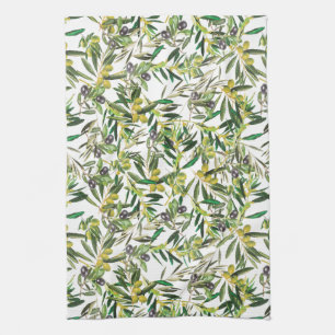 Olive tree tea towel