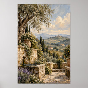 Olive Tree Terrace and Rolling Hills Wall Art