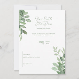 Olive Tree Watercolor Wedding Invitation