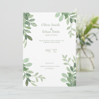 Olive Tree Watercolor Wedding Invitation