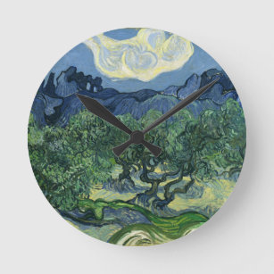 Olive Trees by Van Gogh Round Clock