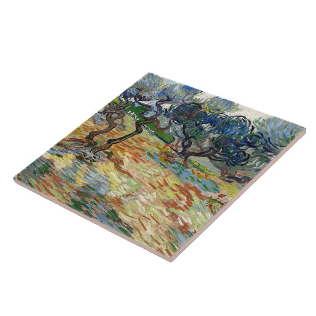 Olive Trees by Vincent Van Gogh   Ceramic Tile (Side)