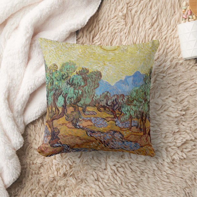 Olive Trees by Vincent van Gogh Cushion (Blanket)