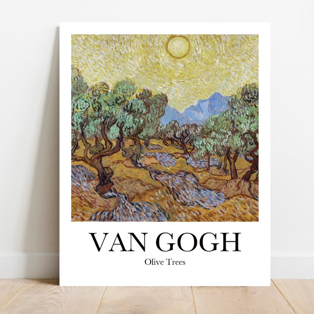 Olive Trees by Vincent van Gogh Poster (Van Gogh's Sun-Drenched Olive Grove: Own a masterpiece! High-quality poster)