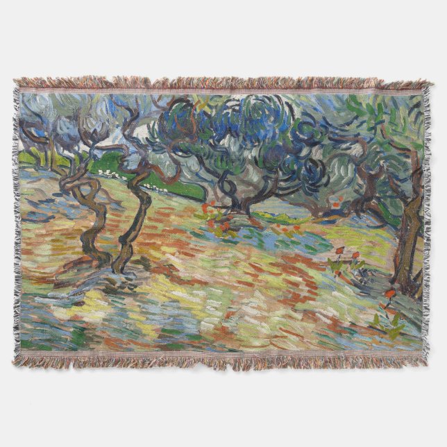 Olive Trees by Vincent Van Gogh   Throw Blanket (Front)