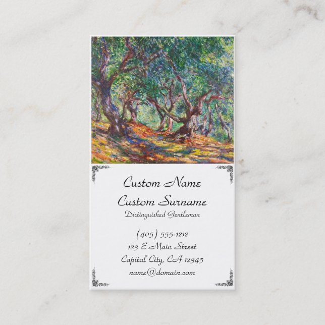 Olive Trees in Bordighera, 1884 Claude Monet Business Card (Front)