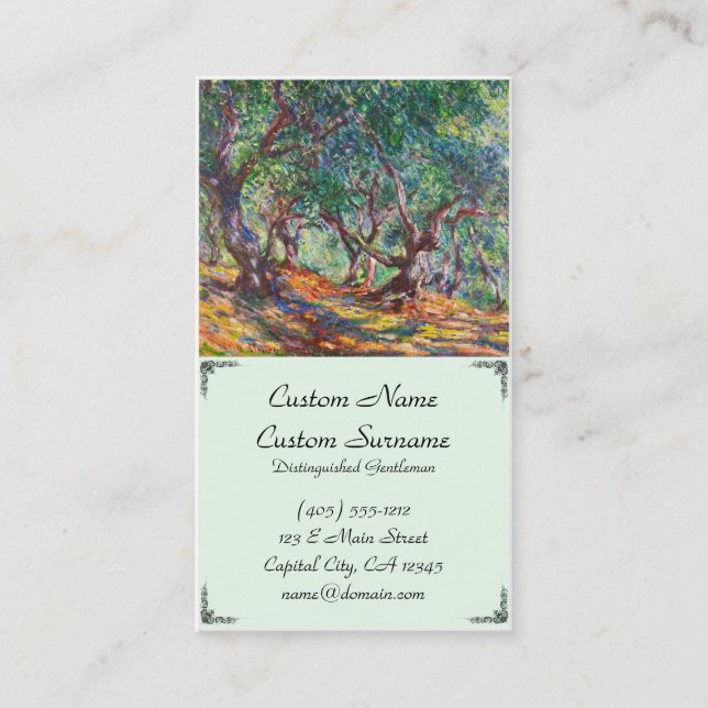 Olive Trees in Bordighera, 1884 Claude Monet Business Card (Front)