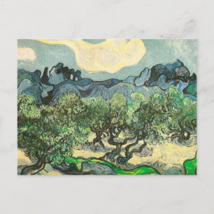 Olive Trees, Mountain Landscape Van Gogh Fine Art Postcard