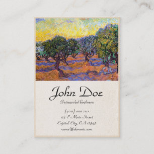 Olive Trees, Orange Sky Van Gogh Vincent Business Card