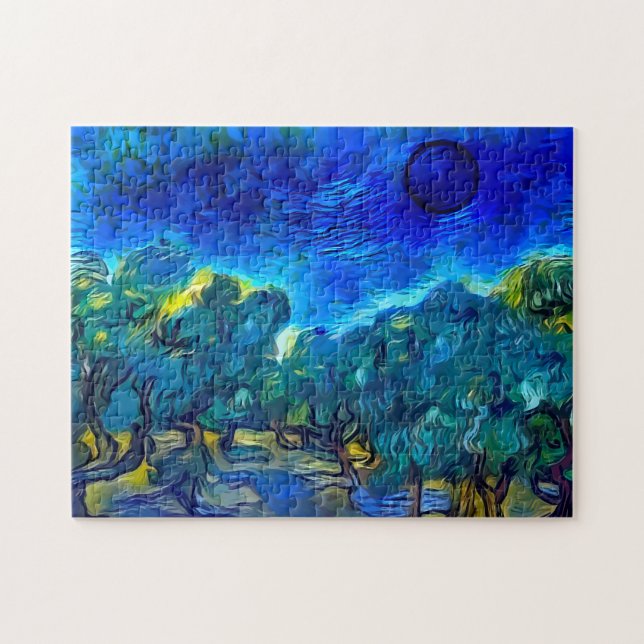 Olive Trees Starry Night Style Jigsaw Puzzle (Horizontal)