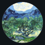 Olive Trees with Alpilles (1889) Van Gogh Fine Art Classic Round Sticker<br><div class="desc">These gorgeous "Olive Trees with Alpilles" (1889) stationery round paper stickers feature the ethereal Post-Impressionist painting of an olive tree woodland by Vincent Van Gogh, a famous Impressionist painter. Olive Trees with the Alpilles in the Background by Vincent van Gogh depicts a scorching June day in southern France. The olive...</div>