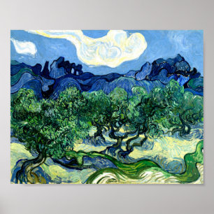 Olive Trees with Alpilles (1889) Van Gogh fine art Poster