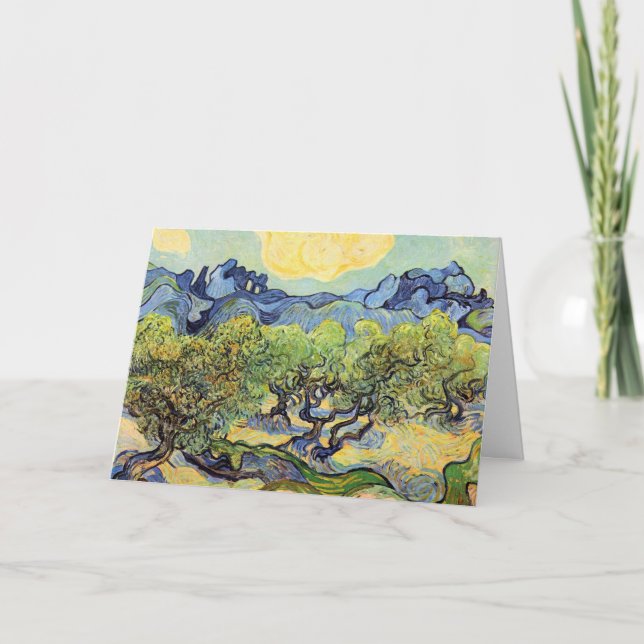 Olive Trees with Alpilles by Vincent van Gogh Card (Front)