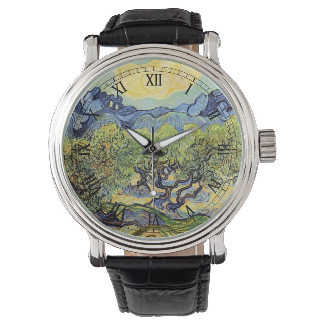 Olive Trees with Alpilles by Vincent van Gogh Watch (Front)