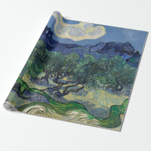 Olive Trees with Alpilles by Vincent van Gogh Wrapping Paper