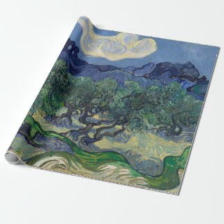 Olive Trees with Alpilles by Vincent van Gogh Wrapping Paper