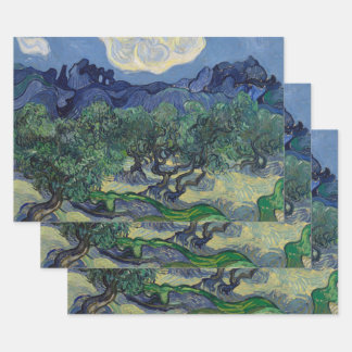Olive Trees with Alpilles by Vincent van Gogh Wrapping Paper Sheet
