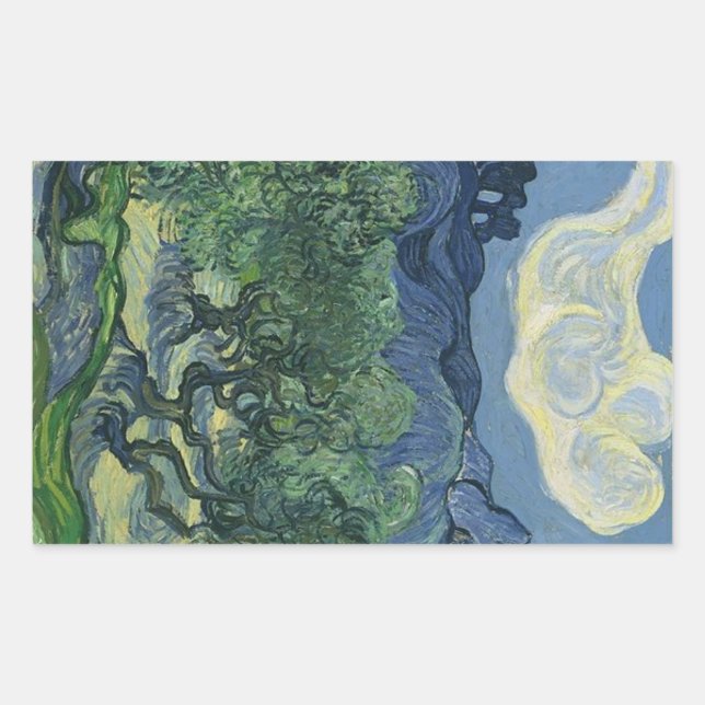 Olive Trees with the Alpilles in the Background Rectangular Sticker (Front)