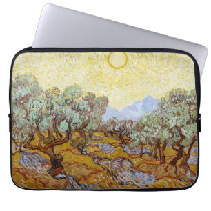 Olive Trees with yellow sky and sun   Laptop Sleeve