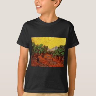 Olive Trees with Yellow Sky and Sun T-Shirt