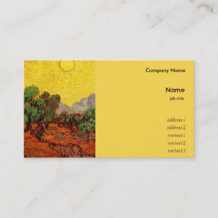 Olive Trees with Yellow Sky and Sun, van Gogh Business Card