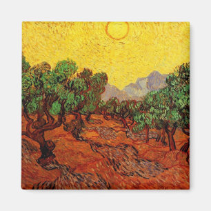 Olive Trees with Yellow Sky and Sun Van Gogh Magnet