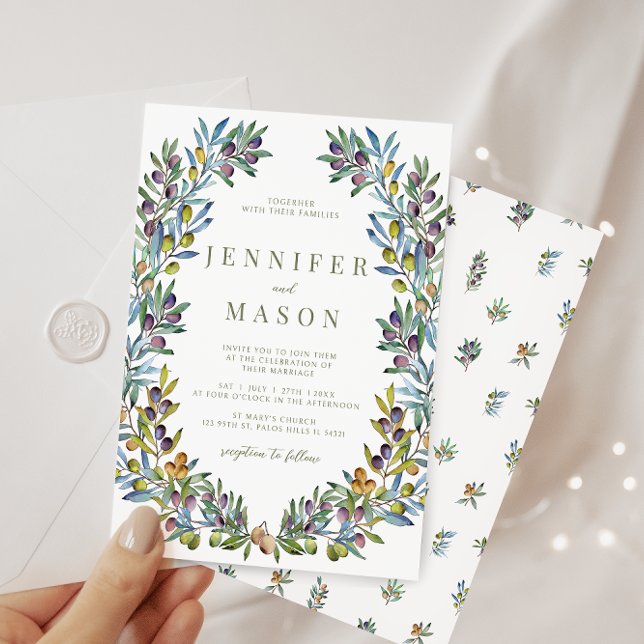 Olive Tuscan theme bohemian summer wedding Invitation (Creator Uploaded)