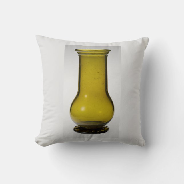 Olive vase grey throw pillow (Front)