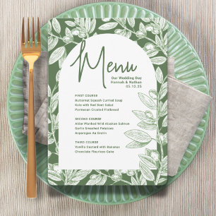 Olive Vineyard Menu Wedding