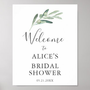 Olive Wedding Bridal Shower Welcome Sign