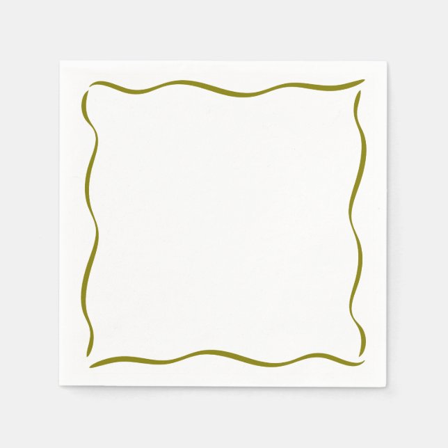 Olive Whimsical Border A Tini Bit Older Birthday Napkin (Front)