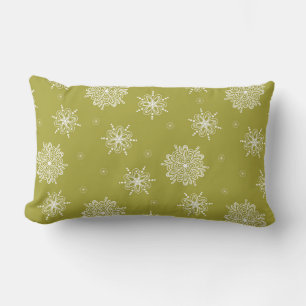 Olive Whimsical Celestial Floral 13"x21" Lumbar Cushion